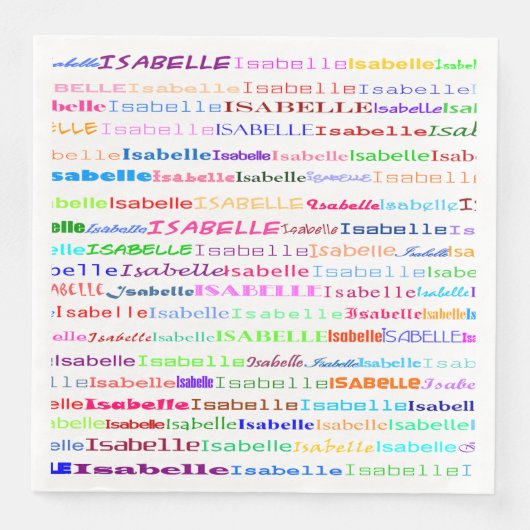 Serviette En Papier Isabelle Texte Design II (Devant)