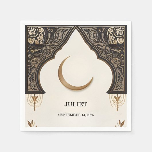 Serviette En Papier Islam Nikah Arabe Walima Fête de Fiançailles Musul (Devant)