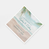 Serviette En Papier Island Breeze Sandy Beach Mariage Monogramme (Coin)
