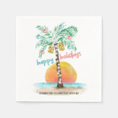 Serviette En Papier Island Holiday Plage tropicale Palm Christmas (Devant)
