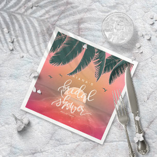 Serviette En Papier Isle tropicale Sunrise Fête des mariées rose ID581