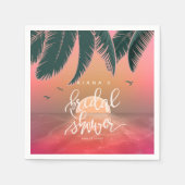 Serviette En Papier Isle tropicale Sunrise Fête des mariées rose ID581 (Devant)