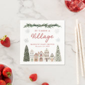 Serviette En Papier It Takes a Village Snowflake Winter Baby Shower (En situation)