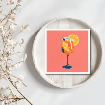 Italian Cocktail Happy Hour Vintage Retro Abstract