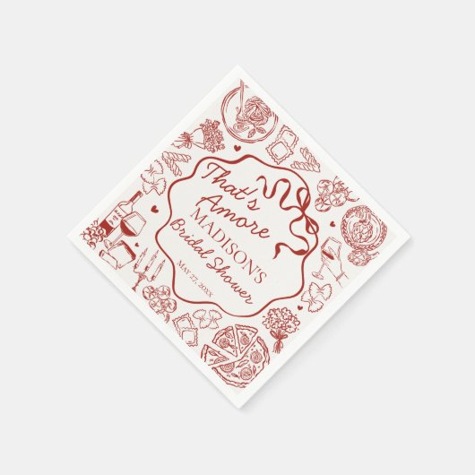 Serviette En Papier Italian Pasta Thats Amore Bridal Shower (Coin)