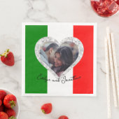 Serviette En Papier Italien Love Drapeau d'Italie Coeur (En situation)