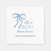 Serviette En Papier It's a Boy Blue Ribbon (Devant)