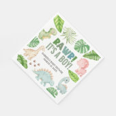 Serviette En Papier It's a Boy Dinosaur Baby Shower (Coin)