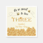 Serviette En Papier It's So Sweet To Bee 3rd Birthday (Devant)