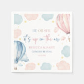 Serviette En Papier It's Up In The Air Hot Air Balloon Gender Reveal (Devant)
