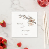 Serviette En Papier Ivory 3D Magnolia Flowers | Wedding (En situation)