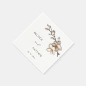 Serviette En Papier Ivory 3D Magnolia Flowers | Wedding (Coin)