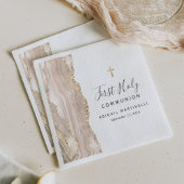 Serviette En Papier Ivory Agate Parties scintillant d'or Première comm