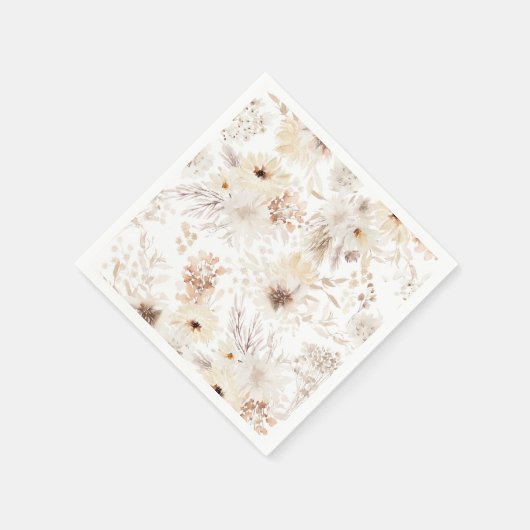 Serviette En Papier Ivory Boho Floral (Coin)