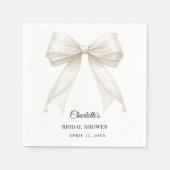 Serviette En Papier Ivory bow pearls elegant Bridal Shower (Devant)