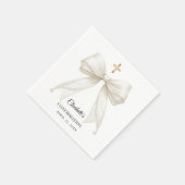 Serviette En Papier Ivory bow pearls elegant Confirmation (Coin)