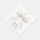 Serviette En Papier Ivory bow pearls elegant Confirmation luncheon (Coin)