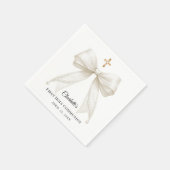 Serviette En Papier Ivory bow pearls First Holy Communion (Coin)