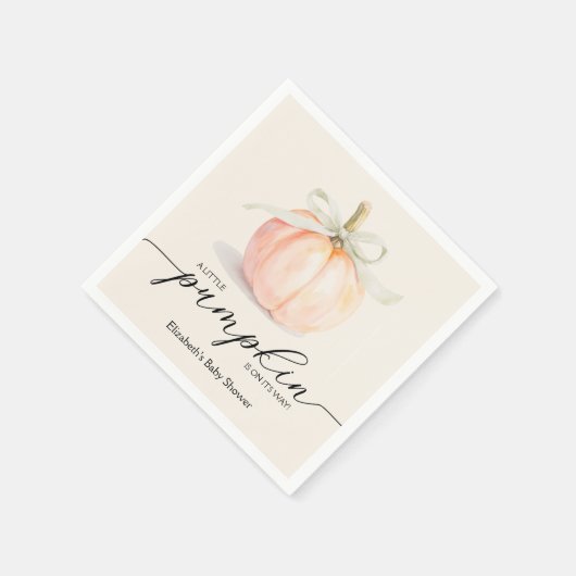Serviette En Papier Ivory Bow Petit Baby shower Citrouille (Coin)