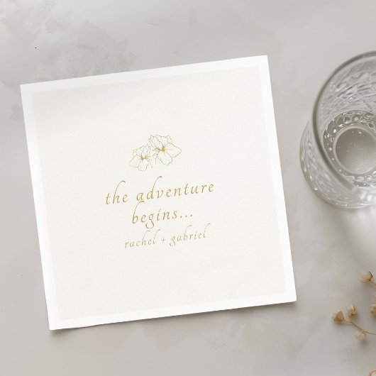 Serviette En Papier Ivory | Chic Faux Gold Wedding 