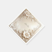 Serviette En Papier Ivory Flowers (Coin)