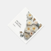 Serviette En Papier Ivory White 3D Roses Wedding (Coin)