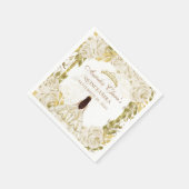 Serviette En Papier Ivy Blanc Floral Princesse Or Arc Quinceanera (Coin)
