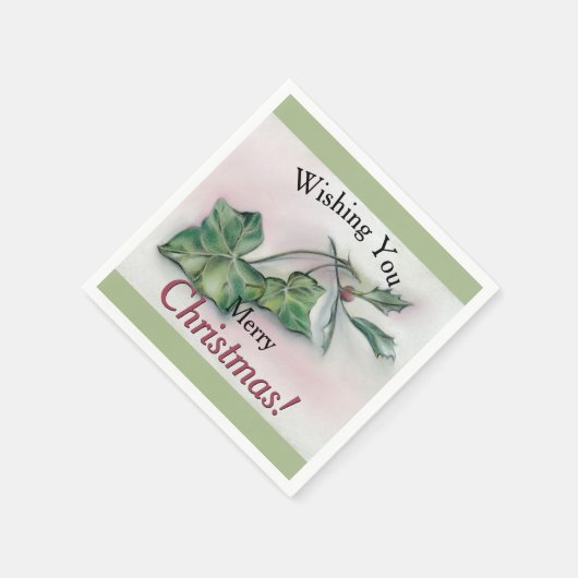 Serviette En Papier Ivy et Holly Christmas (Coin)