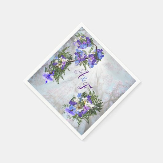 Serviette En Papier Jacaranda Blooms & Lily Bouquet Napkins (Coin)