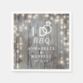 Serviette En Papier J'accepte l'engagement au bois rustique de BBQ Lum (Devant)