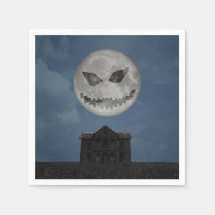 Serviette En Papier Jack-o'-lantern effrayant Lune d'Halloween