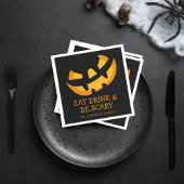Serviette En Papier Jack-O-Lantern Mangez Boire et soyez effrayants