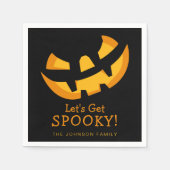 Serviette En Papier Jack-O-Lantern Obtenons du papier Éffrayant (Devant)