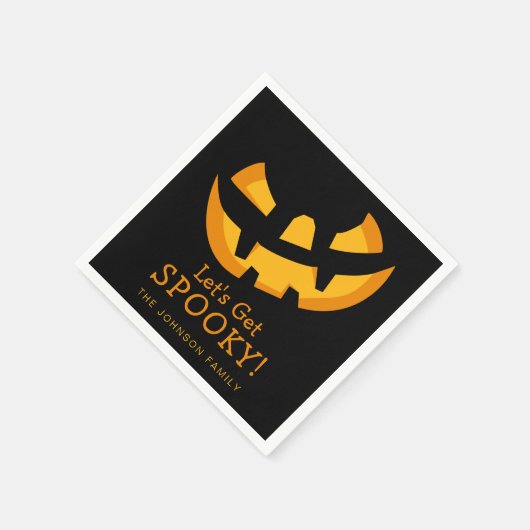 Serviette En Papier Jack-O-Lantern Obtenons du papier Éffrayant (Coin)