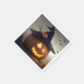 Serviette En Papier Jack-O-Lanterns, chauves-souris et une sorcière Ha (Coin)