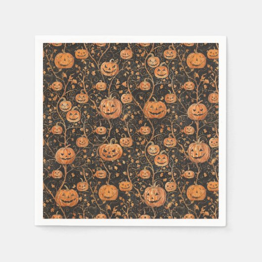 Serviette En Papier Jack-o-Lanterns sur la vigne (Devant)