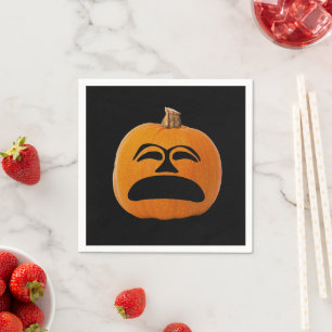 Serviette En Papier Jack OLantern, papier d'Halloween malheureux