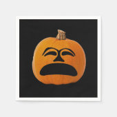 Serviette En Papier Jack OLantern, papier d'Halloween malheureux (Devant)