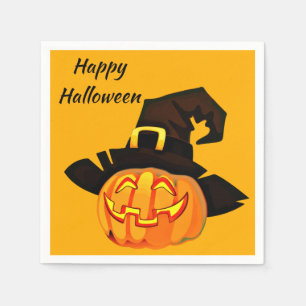 Serviette En Papier Jack O'Lantern sorcière Bonne fête d'Halloween