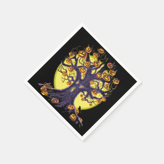 Serviette En Papier Jack O'Lantern Tree (Coin)