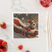 Serviette En Papier Jack Russell Chien Festive de Noël (En situation)