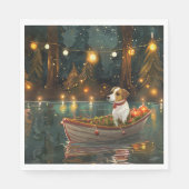Serviette En Papier Jack Russell Christmas Festive Voyage (Devant)