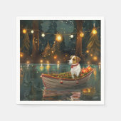 Serviette En Papier Jack Russell Christmas Festive Voyage (Devant)
