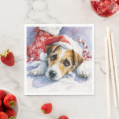 Serviette En Papier Jack Russell Paper Napkin (En situation)