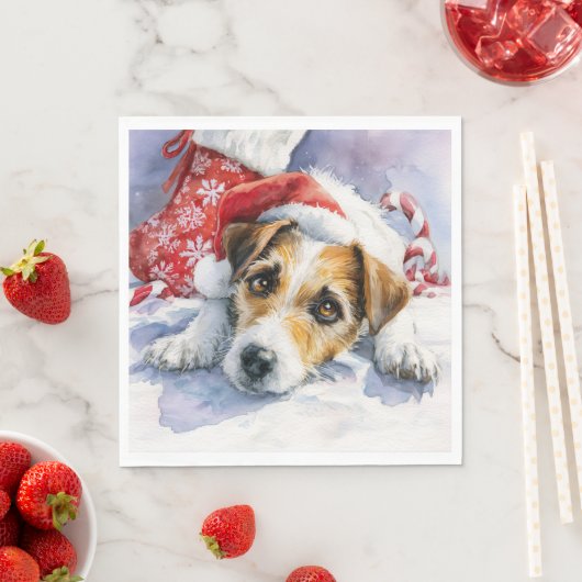 Serviette En Papier Jack Russell Paper Napkin (En situation)