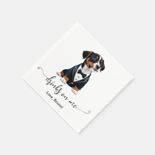 Serviette En Papier Jack Russell Puppy Boissons Sur Moi Mariage (Coin)