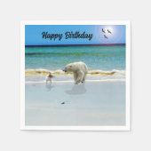 Serviette En Papier Jack Russell Rencontre Ours Polaire Papier d'anniv (Devant)