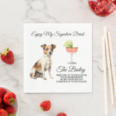Serviette En Papier Jack Russell Terrier Signature Mariage Boisson Nap (En situation)