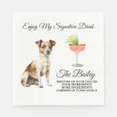 Serviette En Papier Jack Russell Terrier Signature Mariage Boisson Nap (Devant)