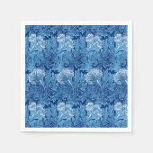 Serviette En Papier Jacobean Flower Damask, Cobalt et bleu clair (Devant)